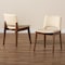 Baxton Studio Afton Mid-Century Modern Beige Faux Leather Upholstered and 2-Piece Wood Dining Chair Set Set of 2 188-11660-ZORO - alternate 7